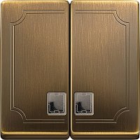 Лицевая панель Schneider Electric Merten Antique для 2-кл. выключателя с подсветкой античная латунь 